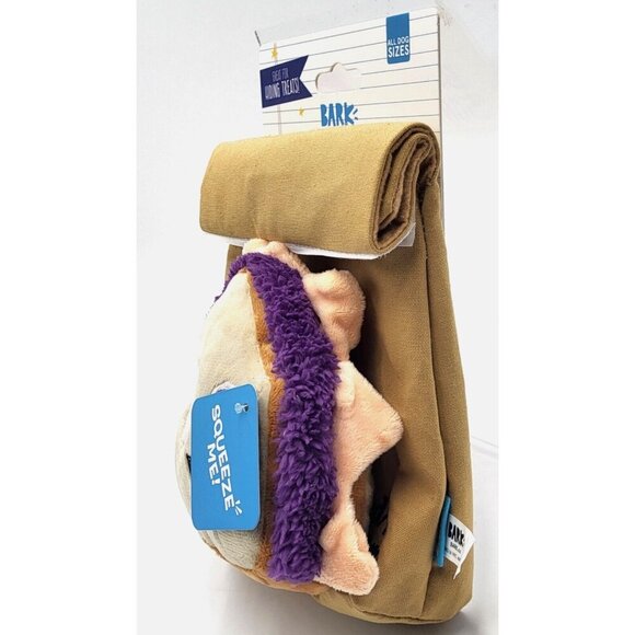 BarkBox Bark To School Plush Squeaky Crinkly Tug & Shake 2 in 1 Dog Toy 6" - Picture 4 of 5